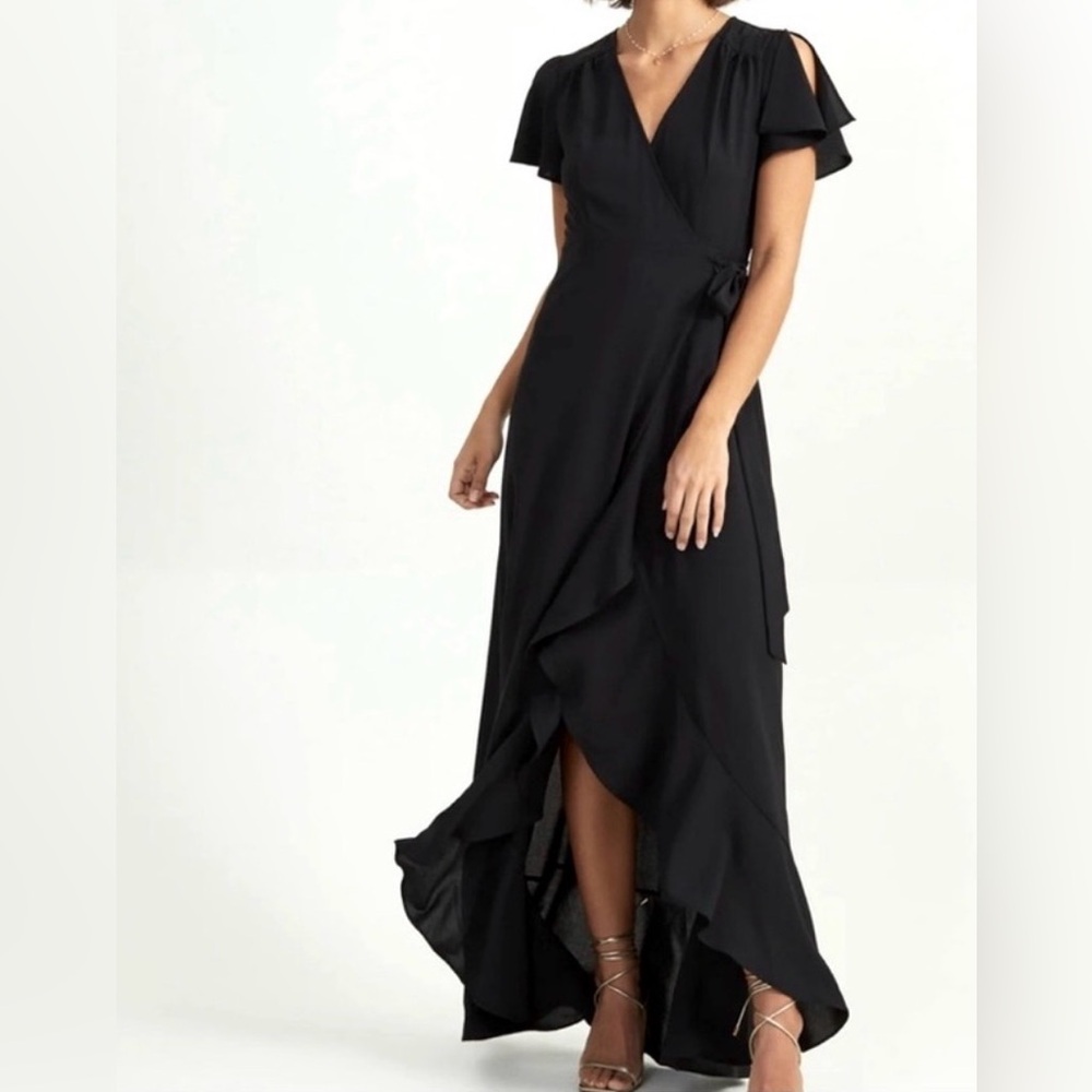 Altar’d State Springvale Faux Wrap Maxi Dress – Black NWT Size L